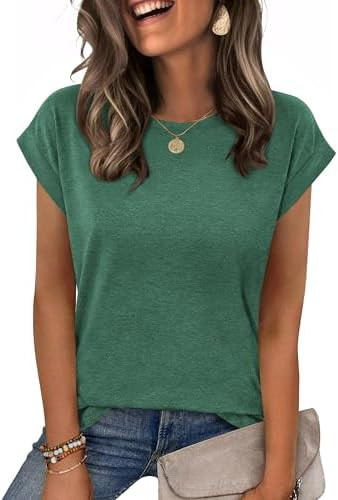 Zeagoo Womens Tops Summer Casual Cap Sleeve Tshirts Shirts Business Dressy Spring Fashion Outfits... | Amazon (US)