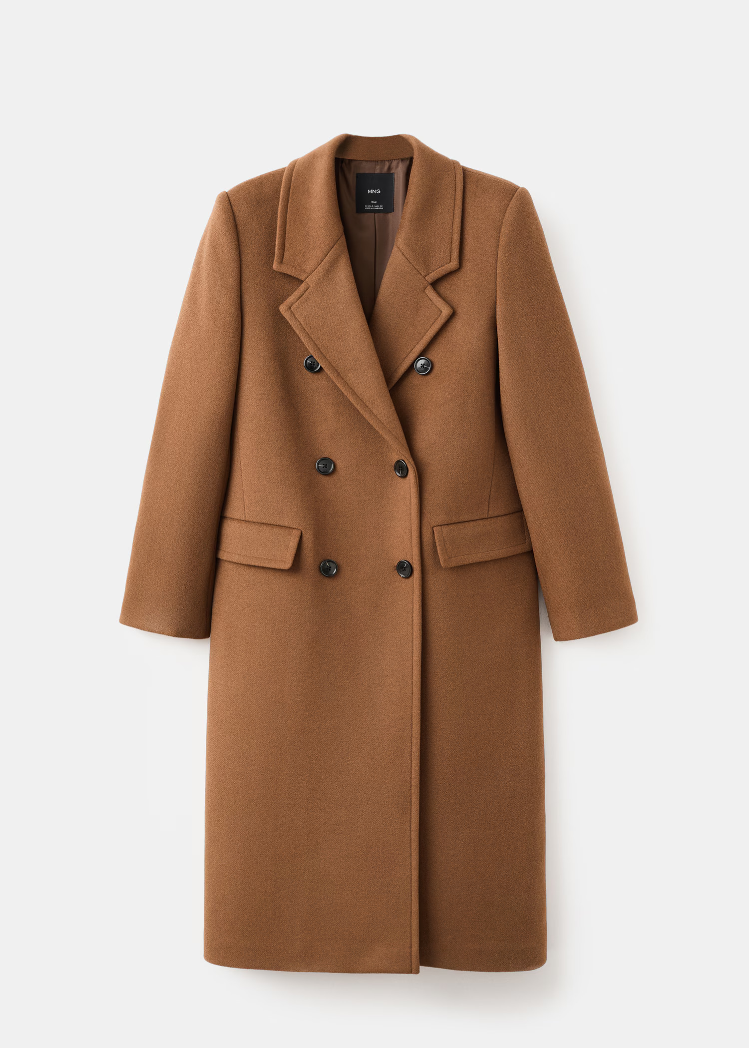 Double-breasted wool coat - Women | MANGO United Kingdom | MANGO (UK)