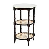 Creative Co-Op Mango Wood and Woven Cane Side End Table, Brown | Amazon (US)