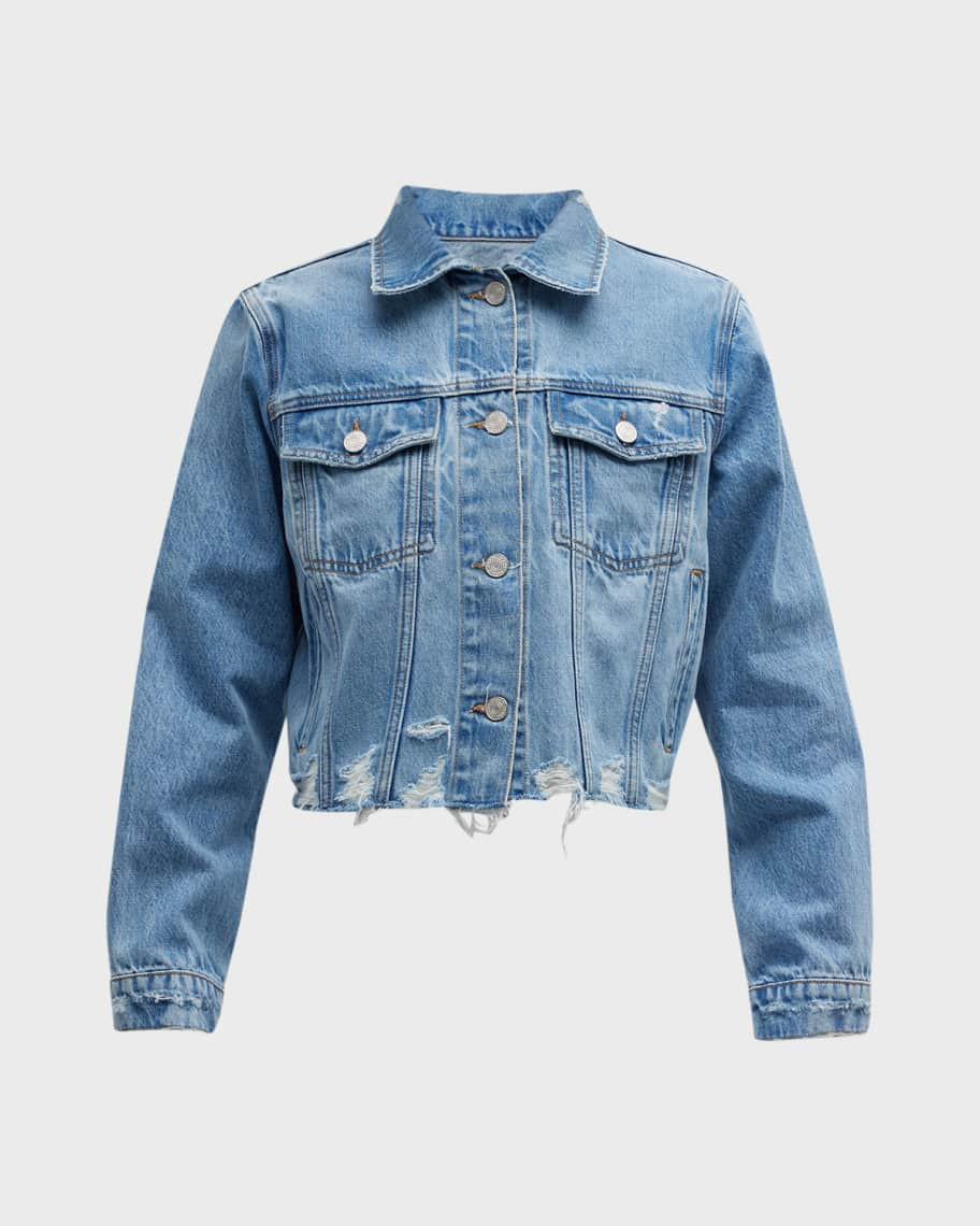 FRAME Vintage Cropped Denim Jacket | Neiman Marcus