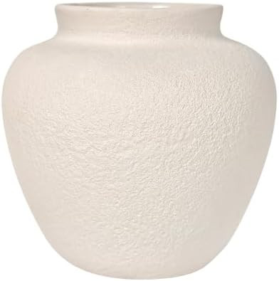 5.9" Small White Round Ceramic Vase, Coffee Table Shelf Decor | Amazon (US)