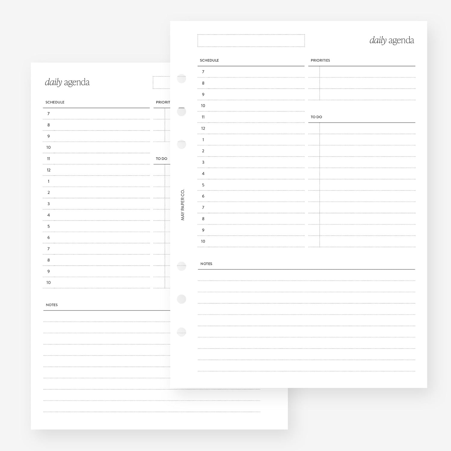 A5 Daily Undated Hourly Planner Insert for Filofax A5, LV GM agenda refill 6 hole 5.8 x 8.3 | Amazon (US)