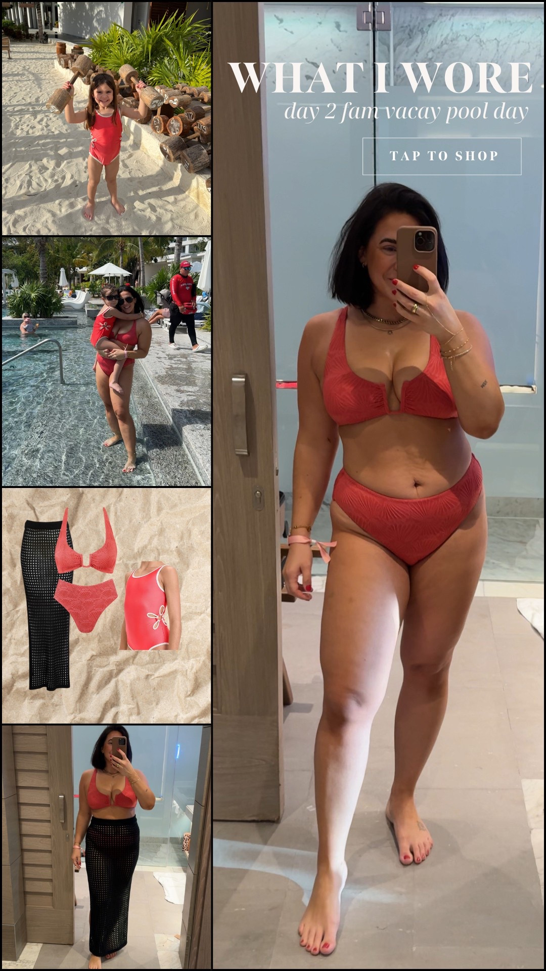 What I wore on our family trip to Mexico, day 2! Wearing size L in everything, runs small! Swimsuit cover up is so flattering too. 

Resort wear, vacation outfits, girls swimsuits, Mexico outfits, midsize bikini 

#LTKSwim #LTKWatchNow #LTKTravel