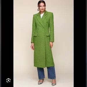 Avec Les Filles Tailored Green Tweed Longline Coat (size S) | Poshmark