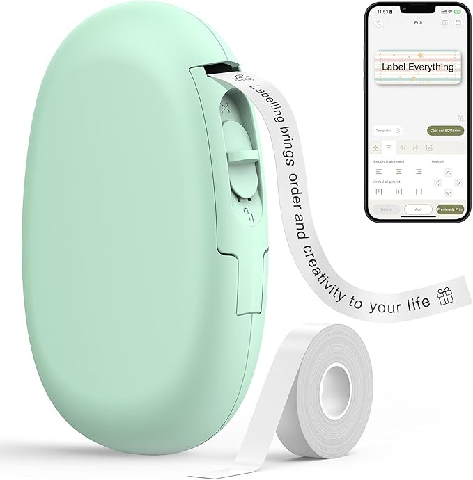 SUPVAN E10 Bluetooth Label Maker Machine with Tape, Continuous Waterproof Label, Versatile App wi... | Amazon (US)