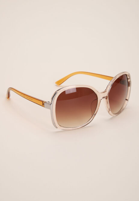 Womens Nude Rectangle Large Sunglasses | Peacocks
