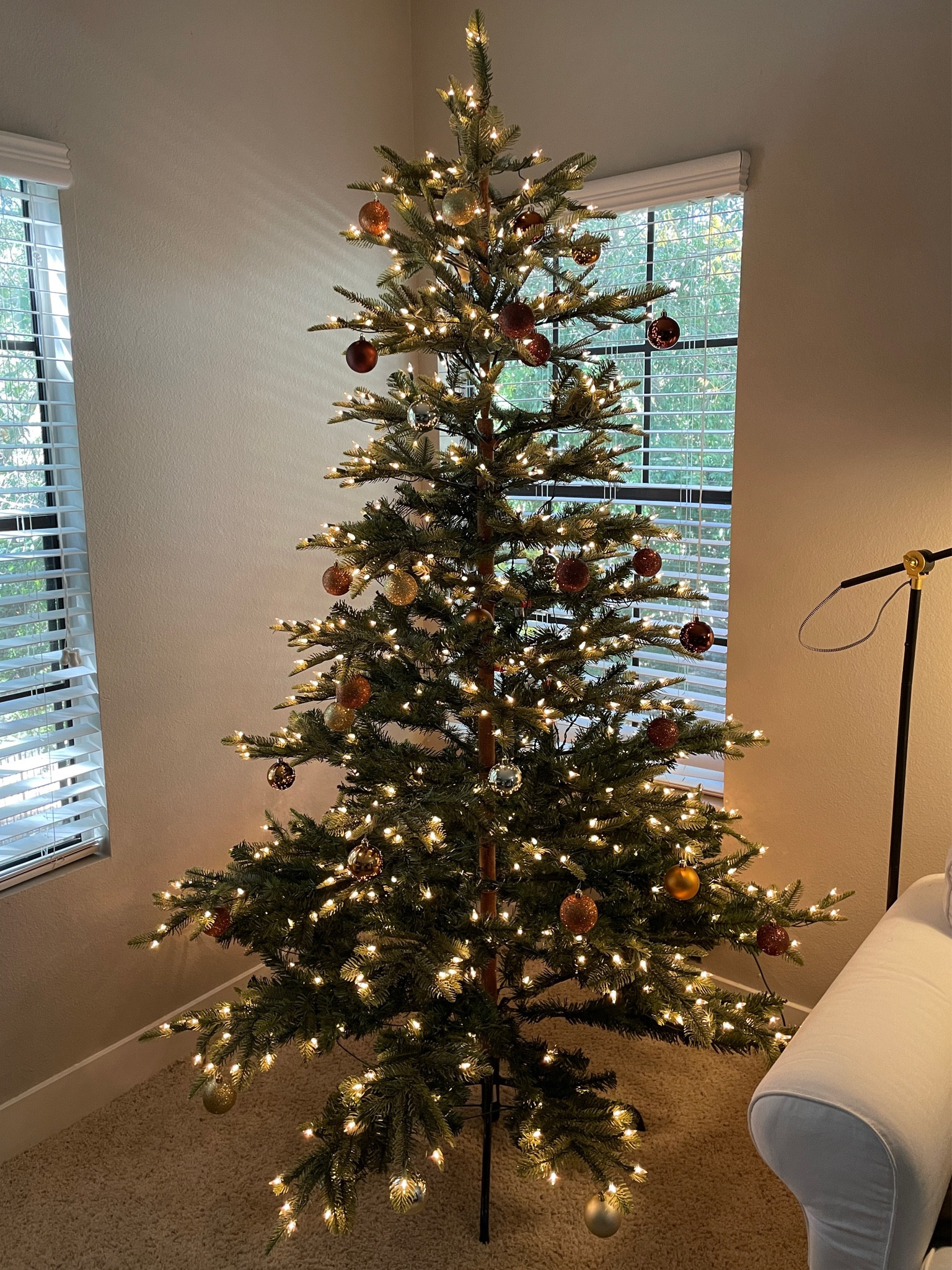 FAUX Christmas TREE! Sale!
50 piece set shatter proof brown copper gold ornaments! 

Christmas, holiday style, faux trees, pre lit natural tree, home decor #HollyJoAnneW

#LTKsalealert #LTKhome #LTKHoliday