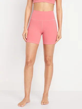 High-Waisted StudioSmooth Biker Shorts -- 6-inch inseam | Old Navy (US)
