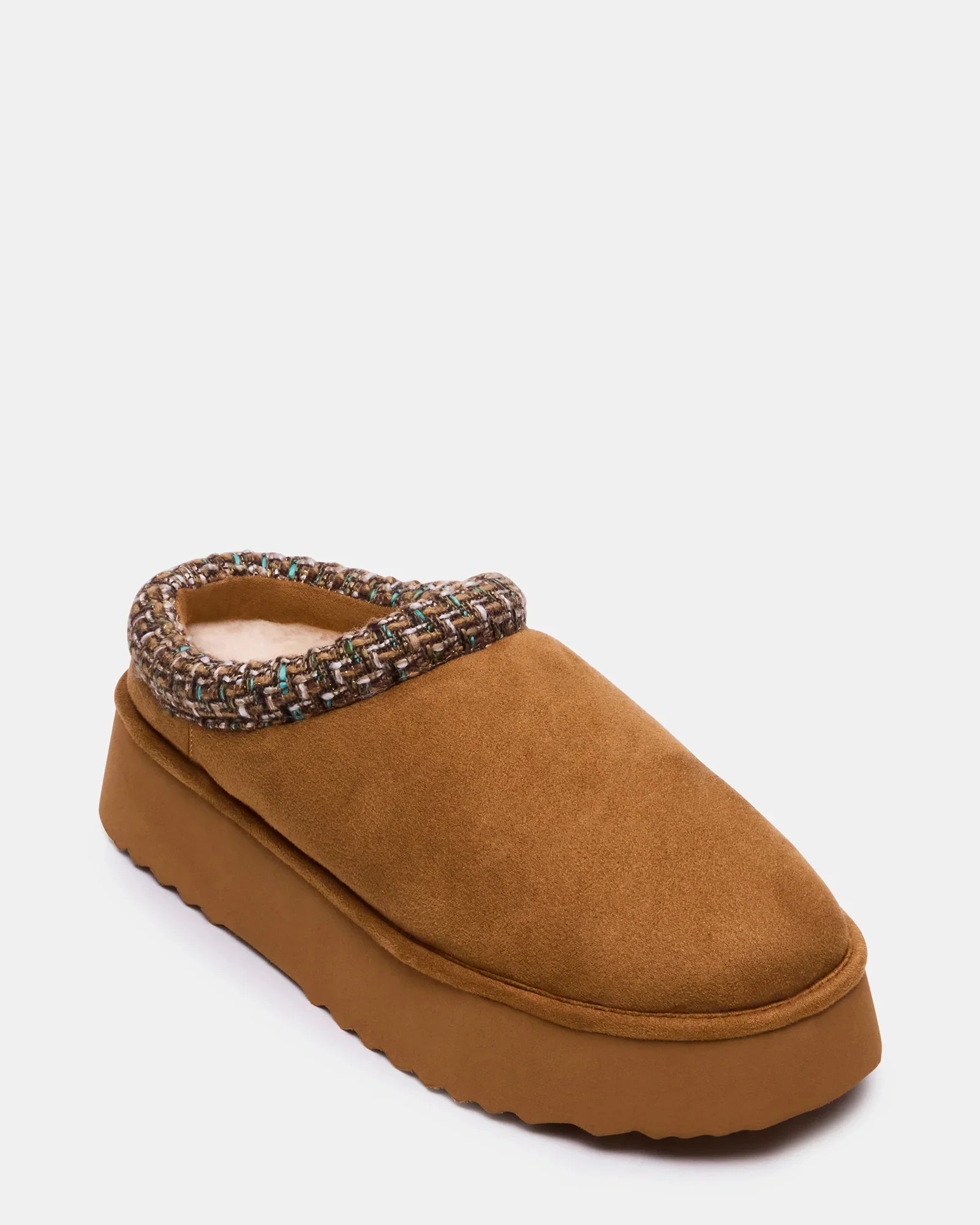 SELDEN Tan Slip-On Faux Fur Mule | Women's Designer Flats | Steve Madden (Canada)