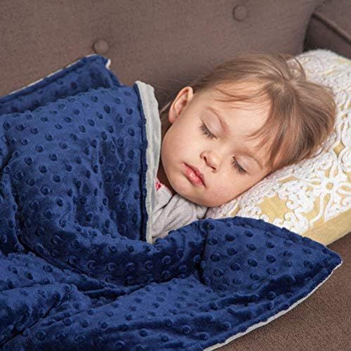 Roore 5 lb Weighted Blanket for Kids I 36"x48" I Weighted Blanket with Plush Minky Blue Removable... | Amazon (US)