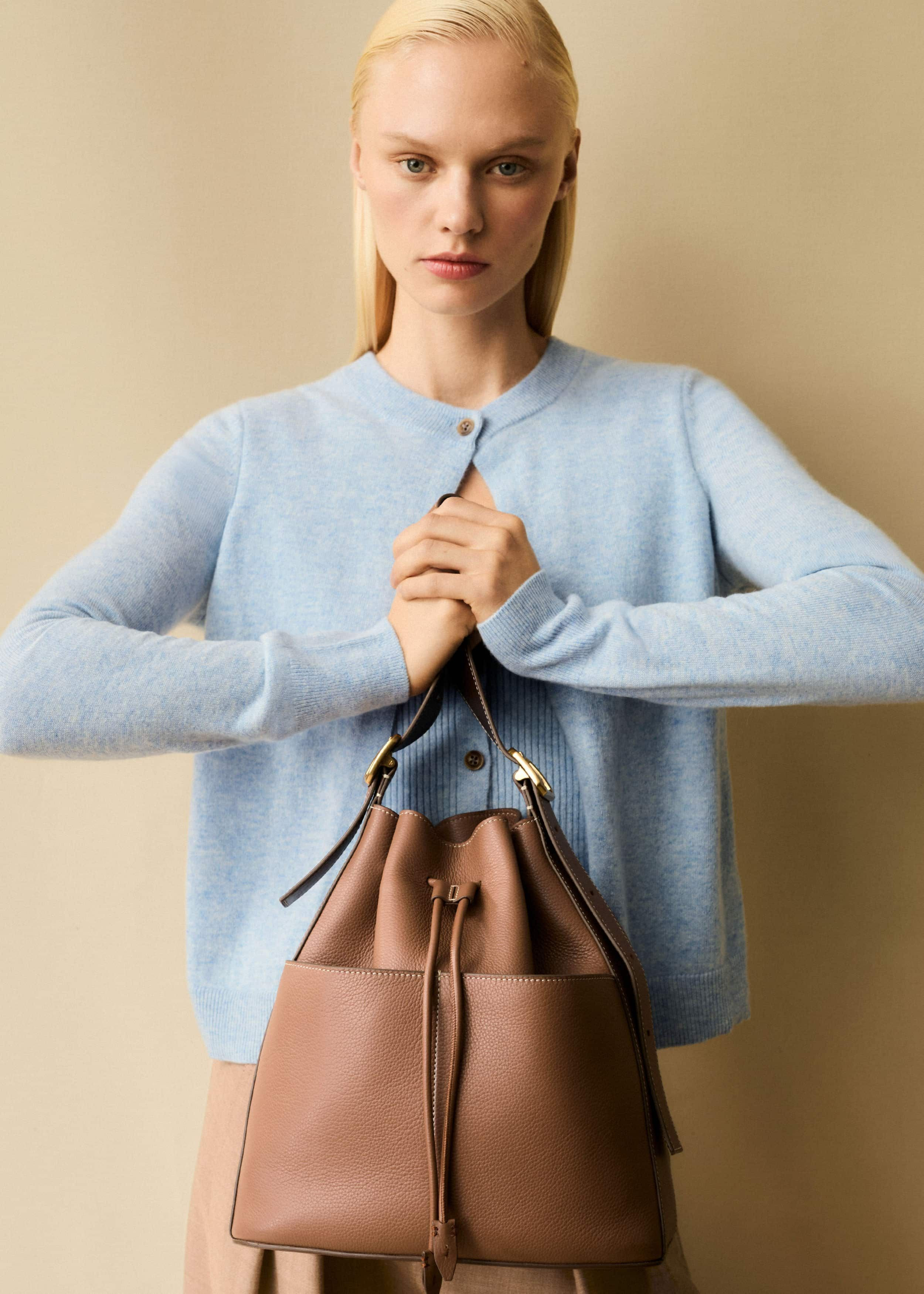 Women's Brown Drawstring Bucket Bag | ME+EM | ME+EM Global (Excluding US)