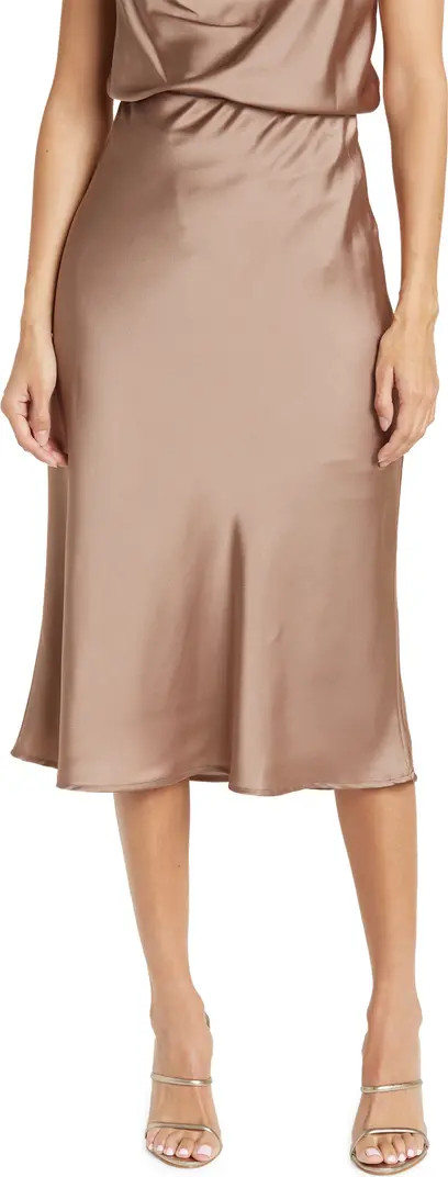 Solid Satin Midi Skirt | Nordstrom Rack