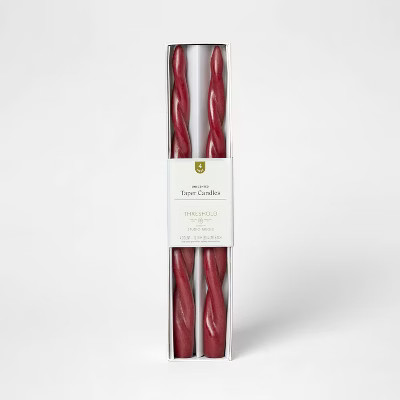 4pk Twisted Taper Candle Set Red - Threshold™ designed with Studio McGee | Target