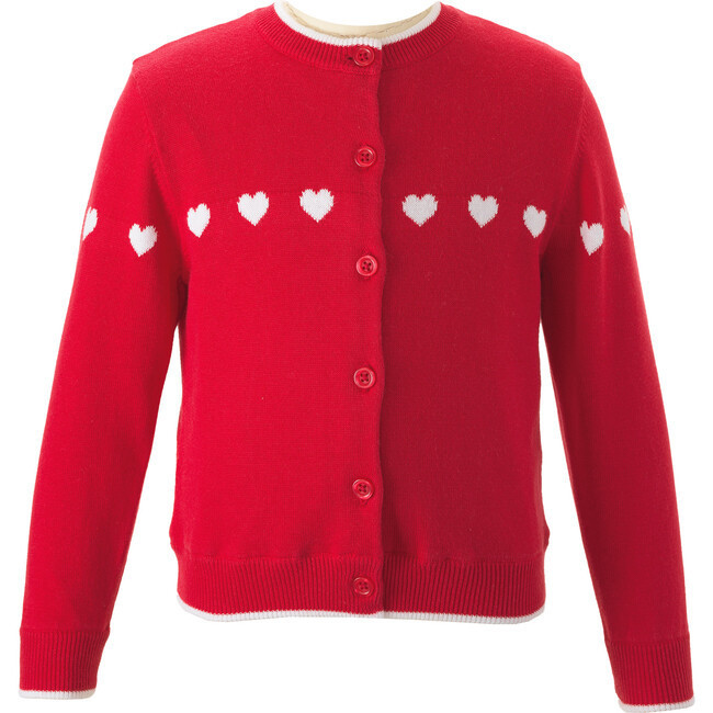 Heart Cardigan, Red | Maisonette