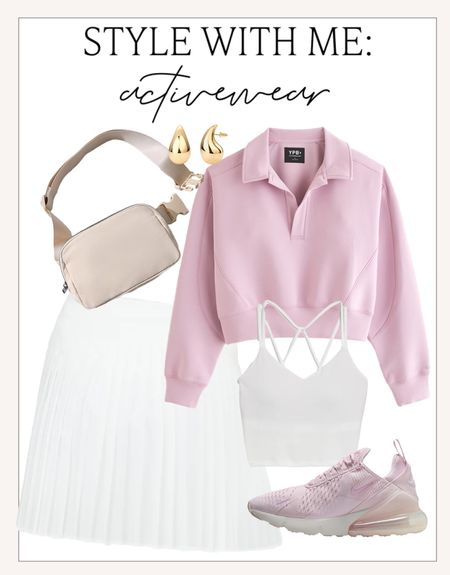 Cute new activewear outfit idea! Love this SPANX activewear skort - use code KENIDXSPANX at checkout for 10% off! 

#activewear

White spanx skort. Cute springy activewear look. Amazon belt bag. Pink Nike air max sneakers. Strappy white sports bra  

#LTKSeasonal #LTKfitness #LTKfindsunder100