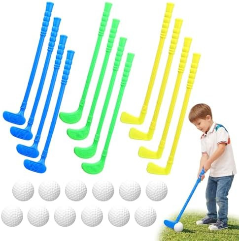 24 Pcs Plastic Mini Golf Clubs for Toddlers, Kids Golf Clubs Toy Set, Toy Balls for Kids Toddlers... | Amazon (US)