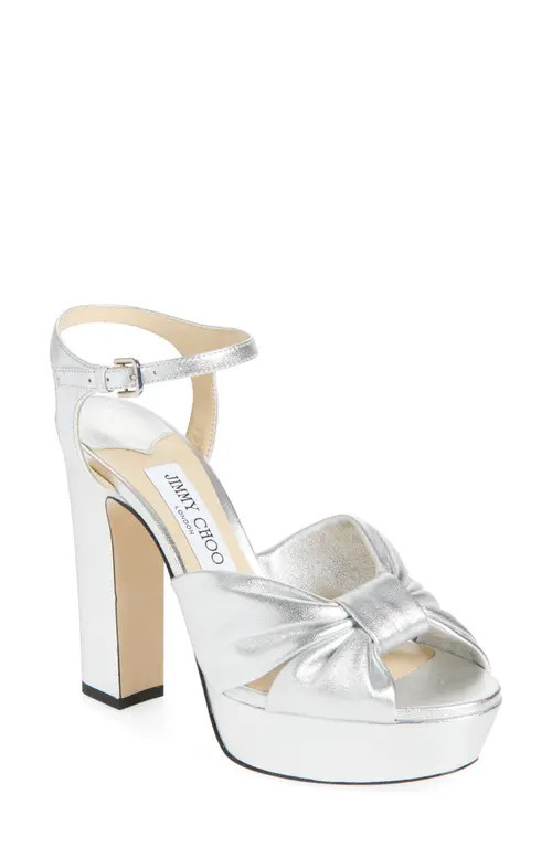 Jimmy Choo Heloise Platform Sandal in Silver at Nordstrom, Size 9.5Us | Nordstrom