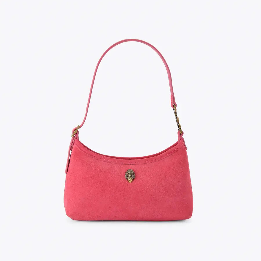 KURT SLING Pink Suede Leather Shoulder Bag by Kurt Geiger London | Kurt Geiger US