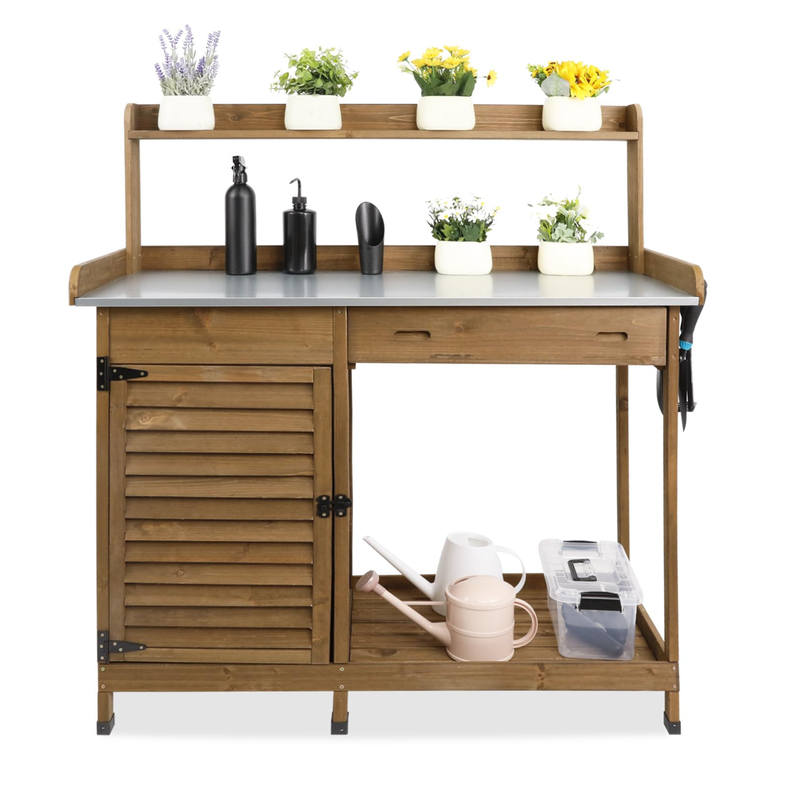 Ketive Outdoor Garden Potting Bench Table, 41" L Wooden Potting Table Work Bench for Horticulture... | Amazon (US)