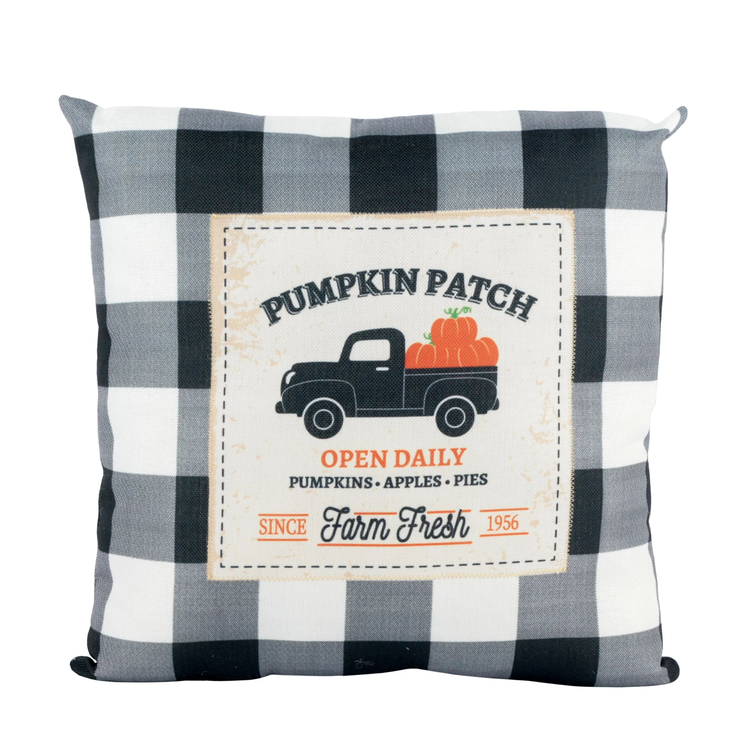 Way to Celebrate Set of 2 Harvest Plaid Pumpkin Patch Decorative Pillow - Walmart.com | Walmart (US)