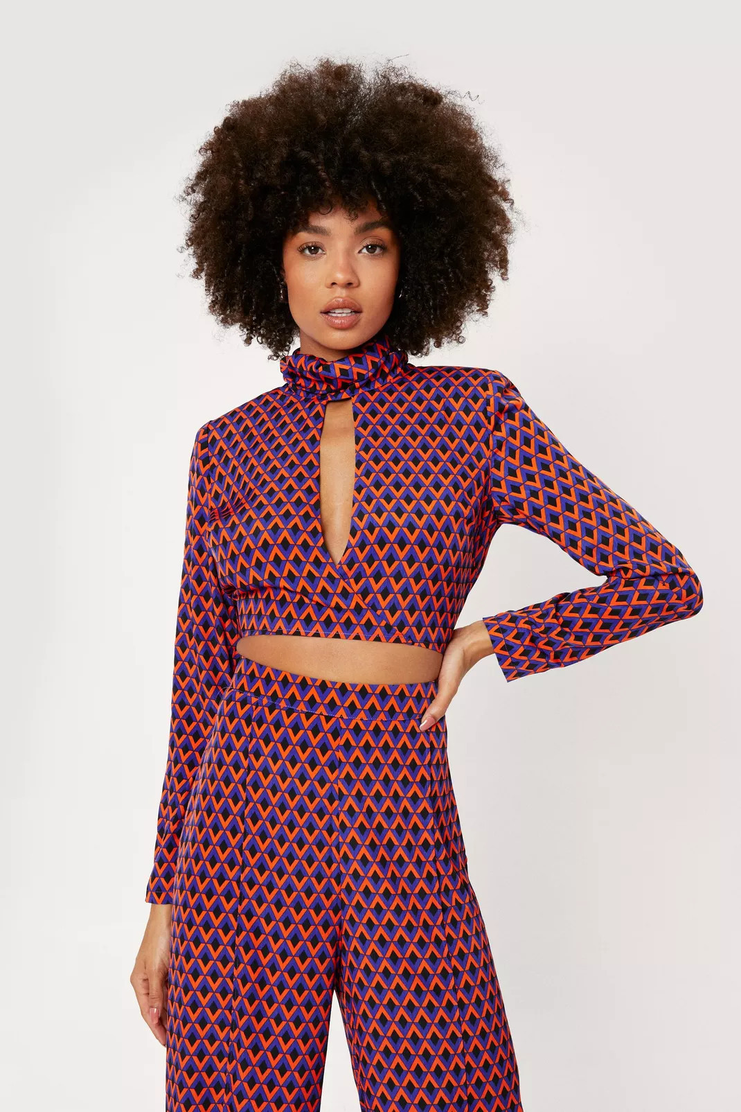 Geometric Print Co Ord Top | Nasty Gal (US)