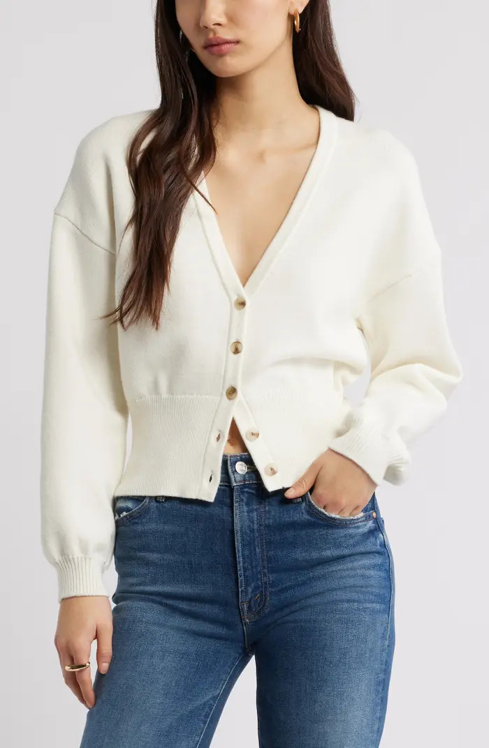 Open Edit Rib Waist Cardigan | Nordstrom | Nordstrom