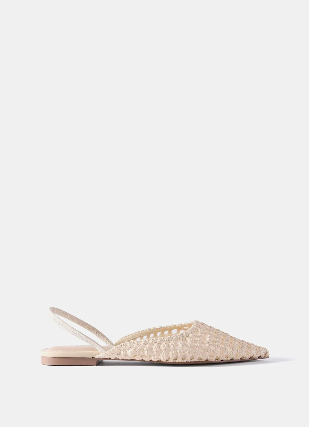 Grace Cream Woven Ballet Flats | Mint Velvet