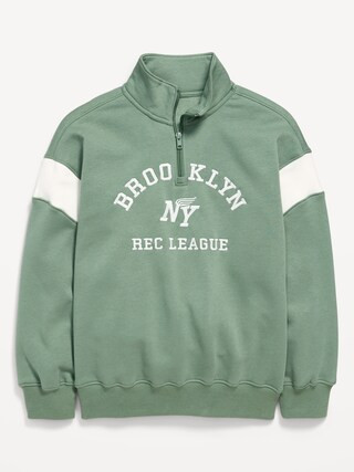 Oversized Graphic Quarter-Zip Sweatshirt for Boys | Old Navy (US)