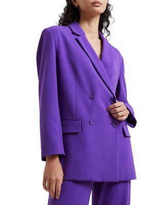 French Connection Women's Whisper Notched Collar Double-Breasted Blazer - Macy's | Macy's