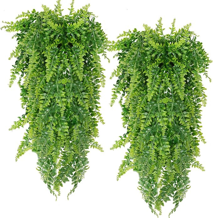 Artificial Hanging Plants 2pack Fake Hanging Plant Faux Hanging Plant Artificial Plants Outdoor U... | Amazon (US)