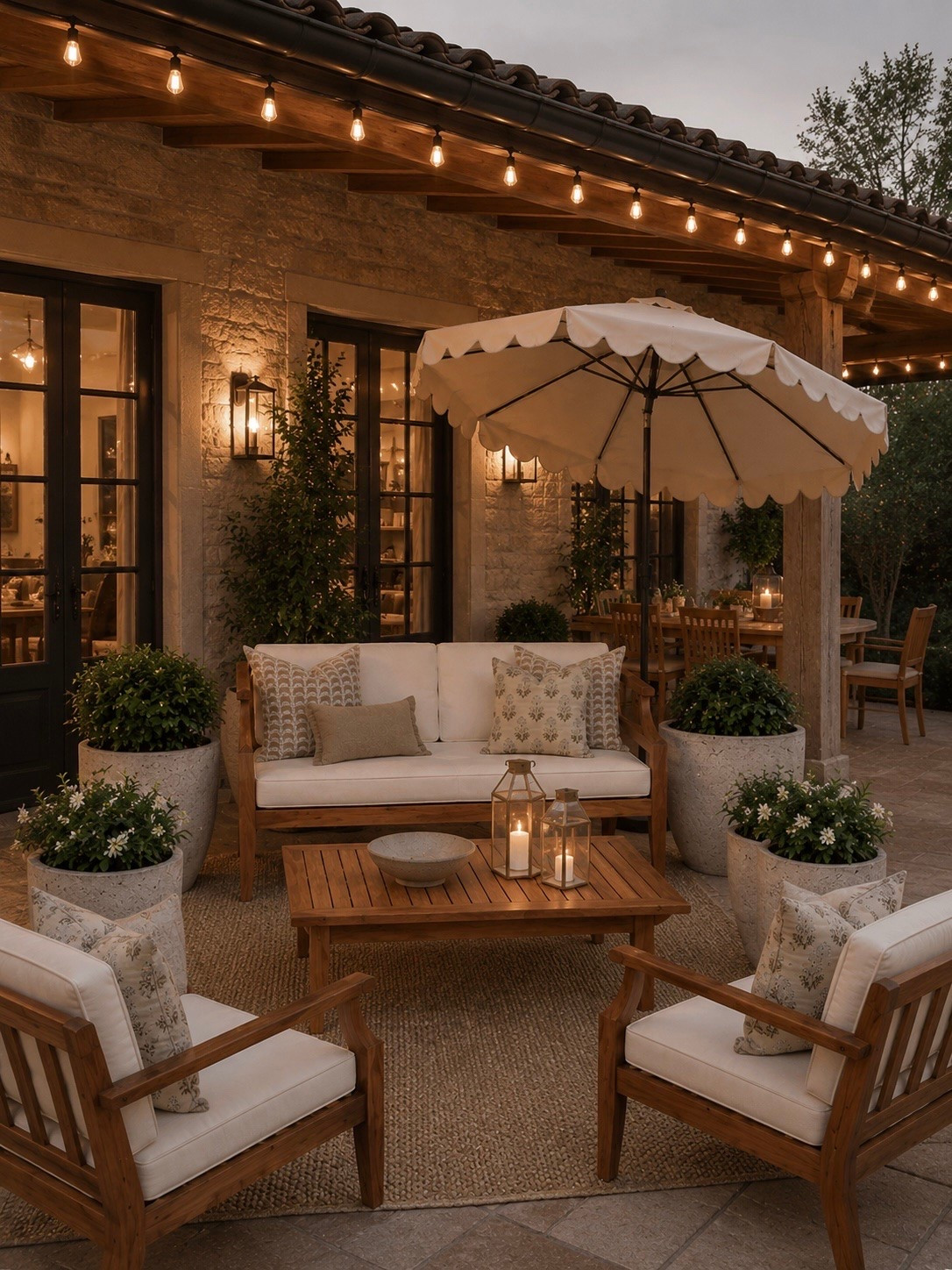 Wayfair Patio Finds That Look Straight Out Of A Luxury Resort ✨

Follow @farmtotablecreations on Instagram for more outdoor styling inspiration, cozy patio ideas, and designer-inspired finds for less.

This cozy European-inspired patio setup instantly creates that warm, elevated outdoor living feel. From the scalloped umbrella to the timeless wood seating and layered lantern glow, these Wayfair finds make any porch feel inviting, collected, and magazine-worthy. The string lights along the stone exterior are the finishing touch for the ultimate cozy evening vibe.

#wayfair #patiofurniture #outdoorliving #outdoordecor #coveredporch

patio furniture | outdoor seating | scalloped umbrella | outdoor lanterns | european farmhouse | cozy patio | covered porch | luxury outdoor living | warm neutrals | patio styling | outdoor rug | wood patio furniture | string lights | porch inspiration | outdoor entertaining | backyard inspiration | neutral decor | designer inspired | patio refresh | outdoor oasis | transitional style | elegant outdoor spaces | summer patio | wayfair finds | porch decor

#LTKHome #LTKSaleAlert #LTKSeasonal
