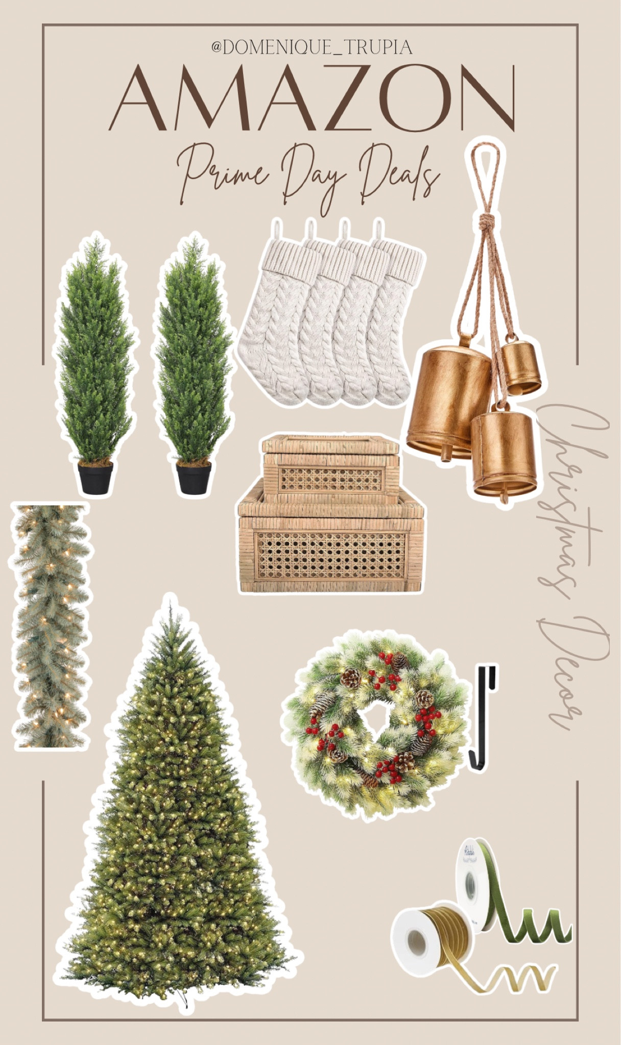 Amazon Prime Day Christmas decor finds 


Lit Christmas tree | Christmas wreath | Christmas bells | bells | outdoor trees | outdoor shrub | neutral stockings | mantle decor | Christmas garland | velvet ribbon | wrapping supplies 

#LTKxPrime #LTKHolidaySale #LTKSeasonal