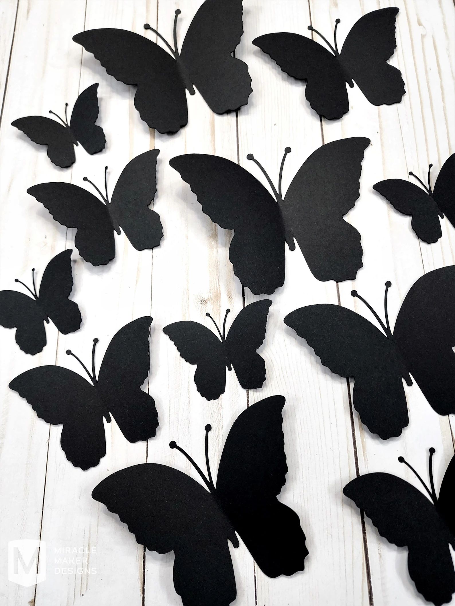 Black Halloween Butterflies Black Paper Butterflies 3D - Etsy | Etsy (US)
