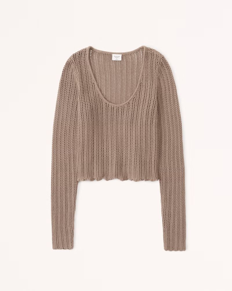 Women's Long-Sleeve Scoopneck Sweater Top | Women's New Arrivals | Abercrombie.com | Abercrombie & Fitch (US)