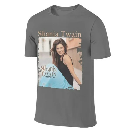 Shania Tshirt Twain Logo Men s Tee Shirts Short Sleeve T shirt For Men Crew Neck Cotton T-shirt | Walmart (US)