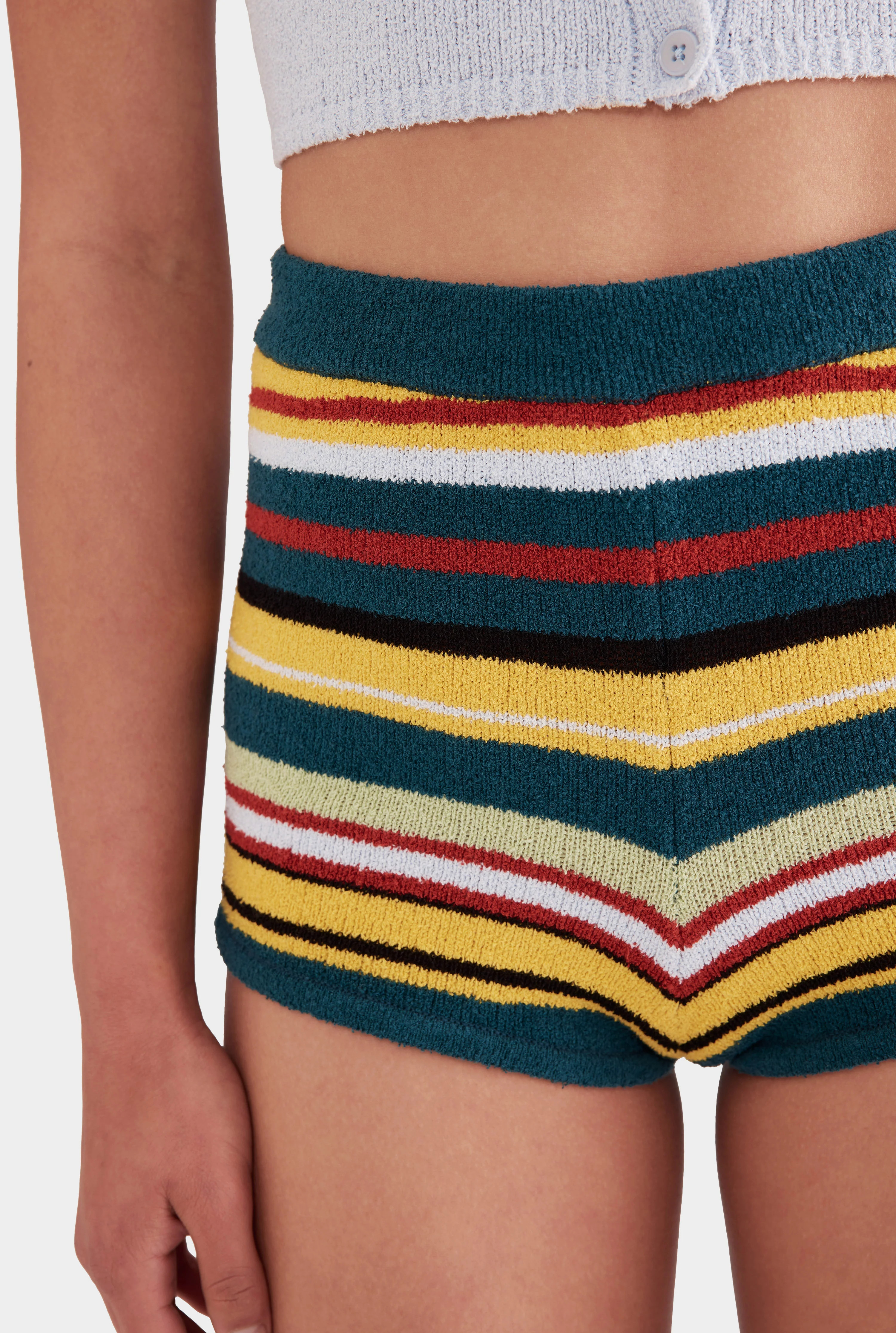 Womens Striped Terry Short Multi Stripe | Venroy | Venroy AU