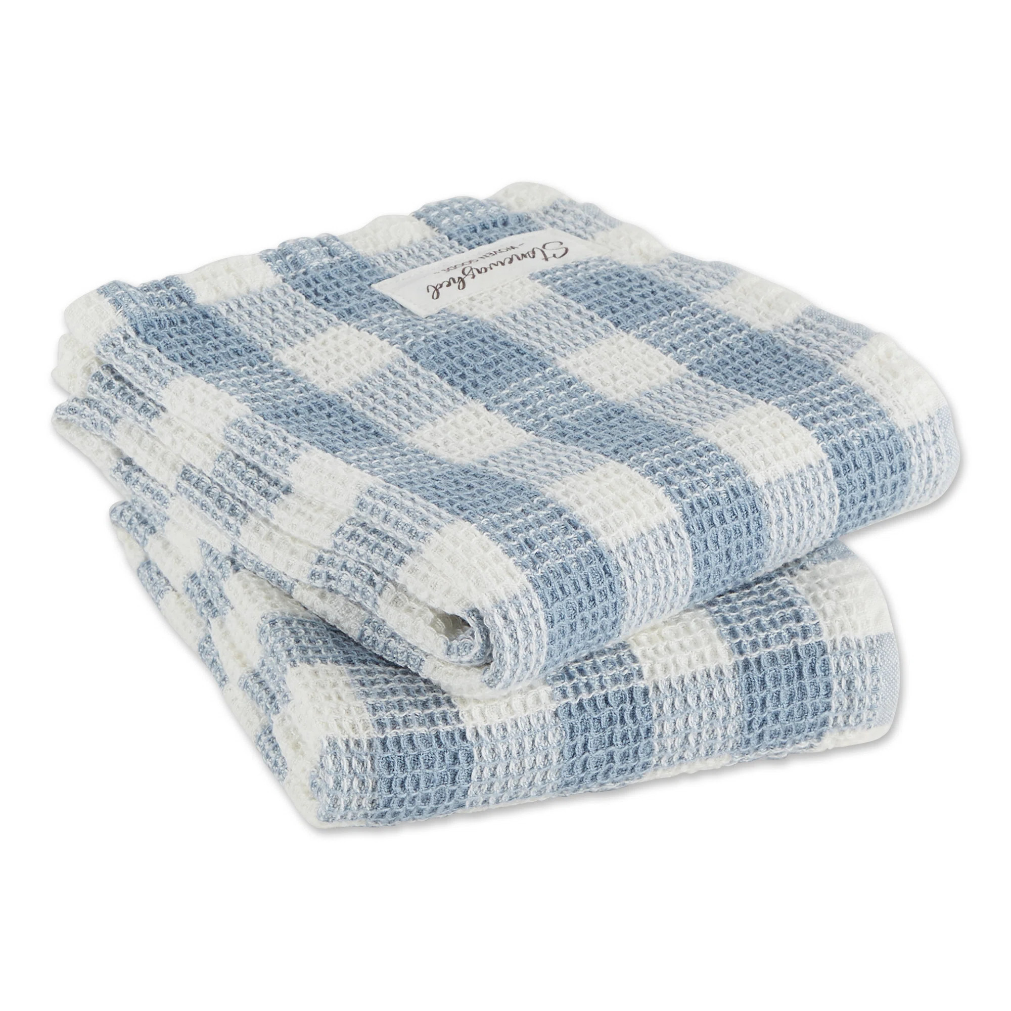 Cotton Checkered Waffle Tea Towel Kitchen Towel (Set of 2) | Wayfair North America
