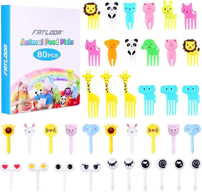 Amazon.com: FATLODA Food Picks for Kids, 80PCS Kids Food Picks, Animal Toddler Food Picks, Reusab... | Amazon (US)