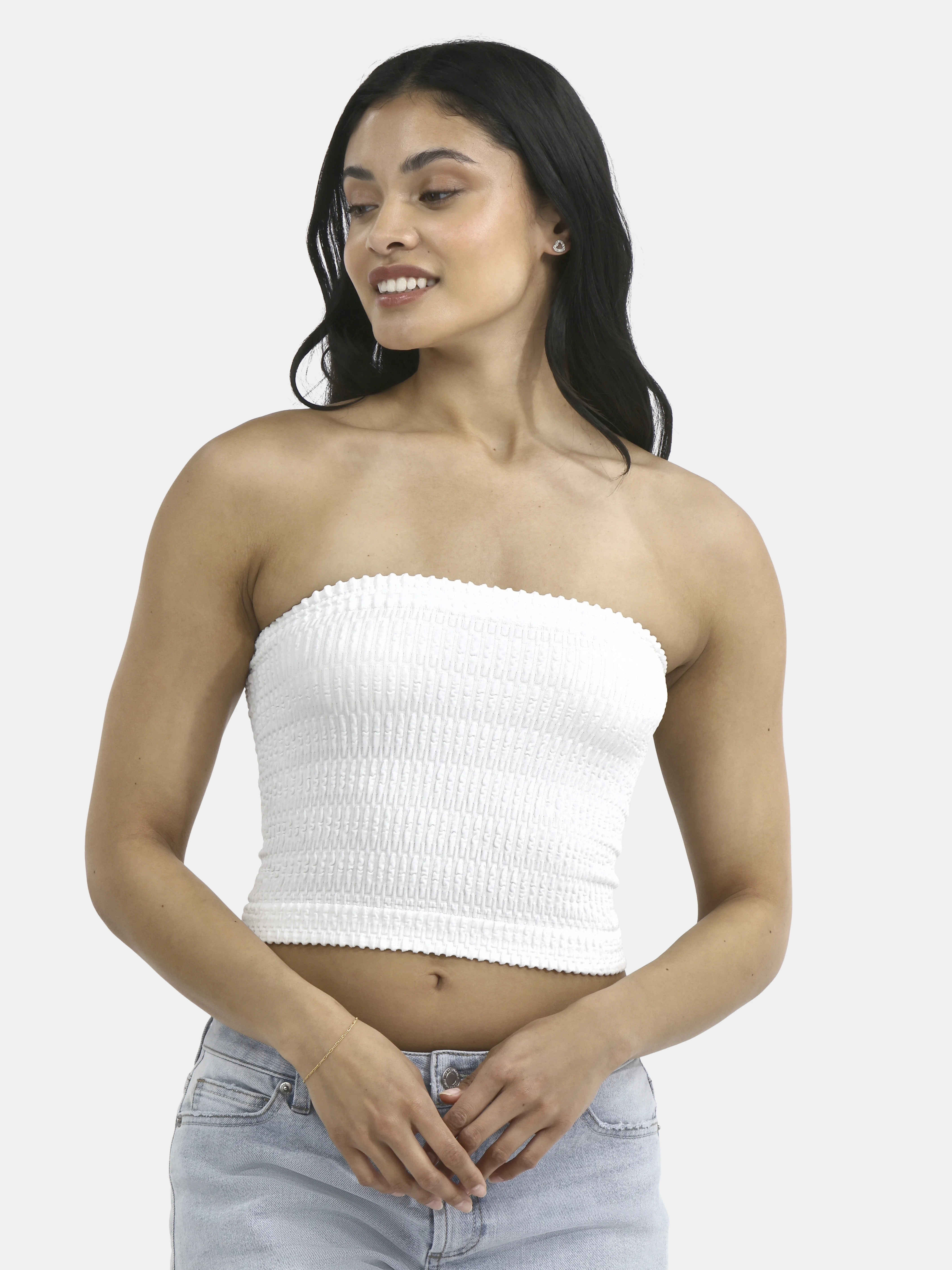 No Boundaries Seamless Textured Tube Top, Women's | Walmart (US)
