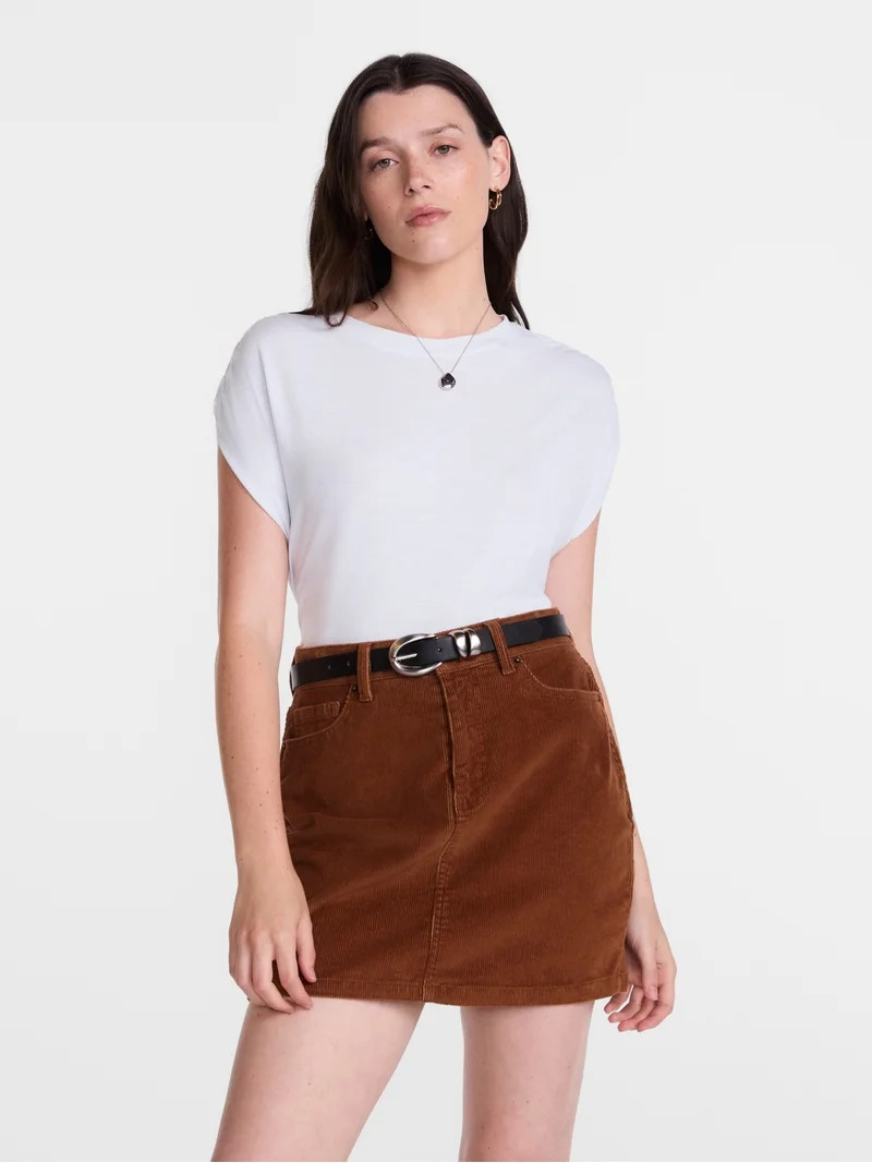 Scenario Women's and Women's Plus Shirred Shoulder Tee, Sizes XS-4X | Walmart (US)