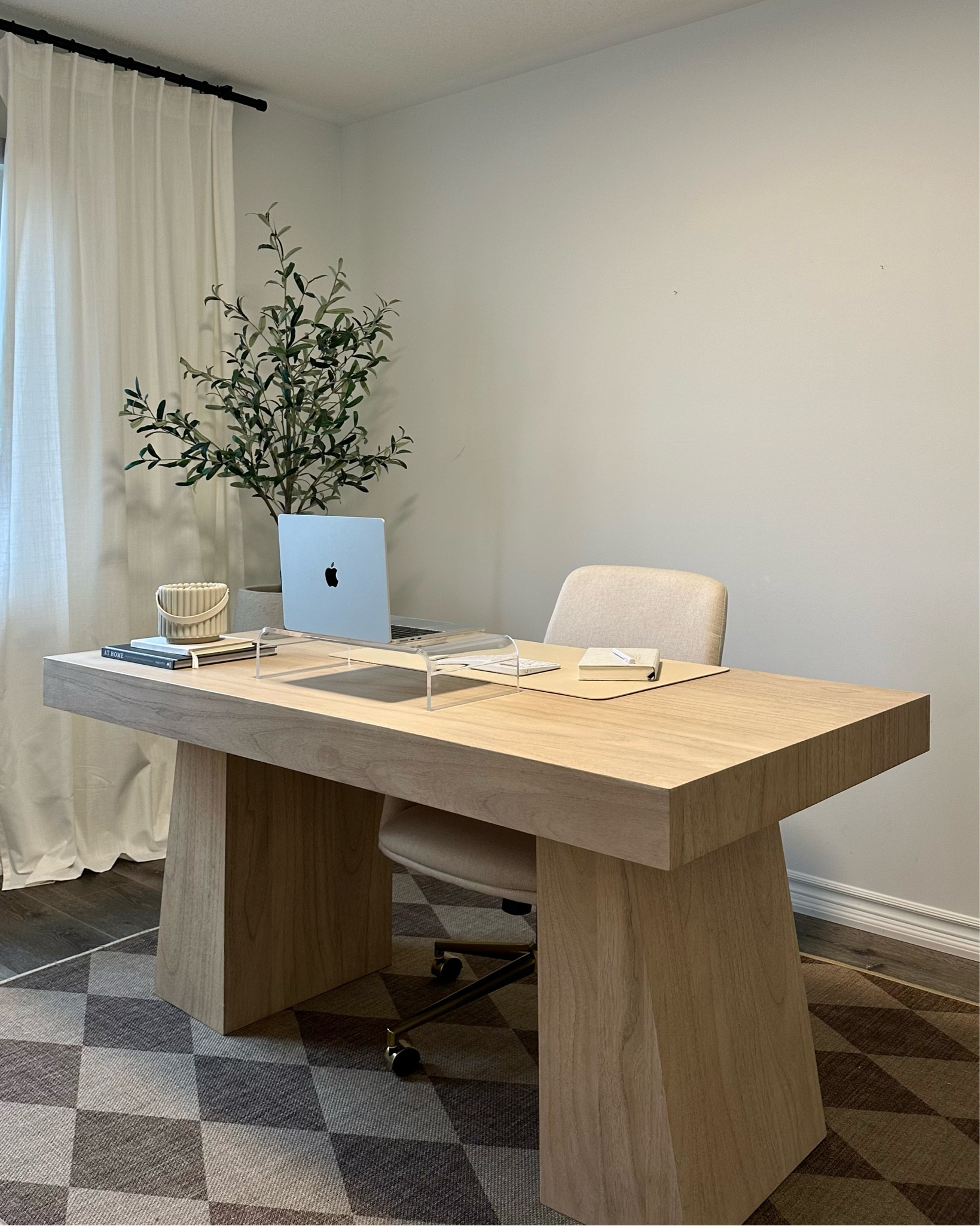 home office set up 🤍 desk tour, desk organization, work from home, neutral office, home inspo 

#LTKhome