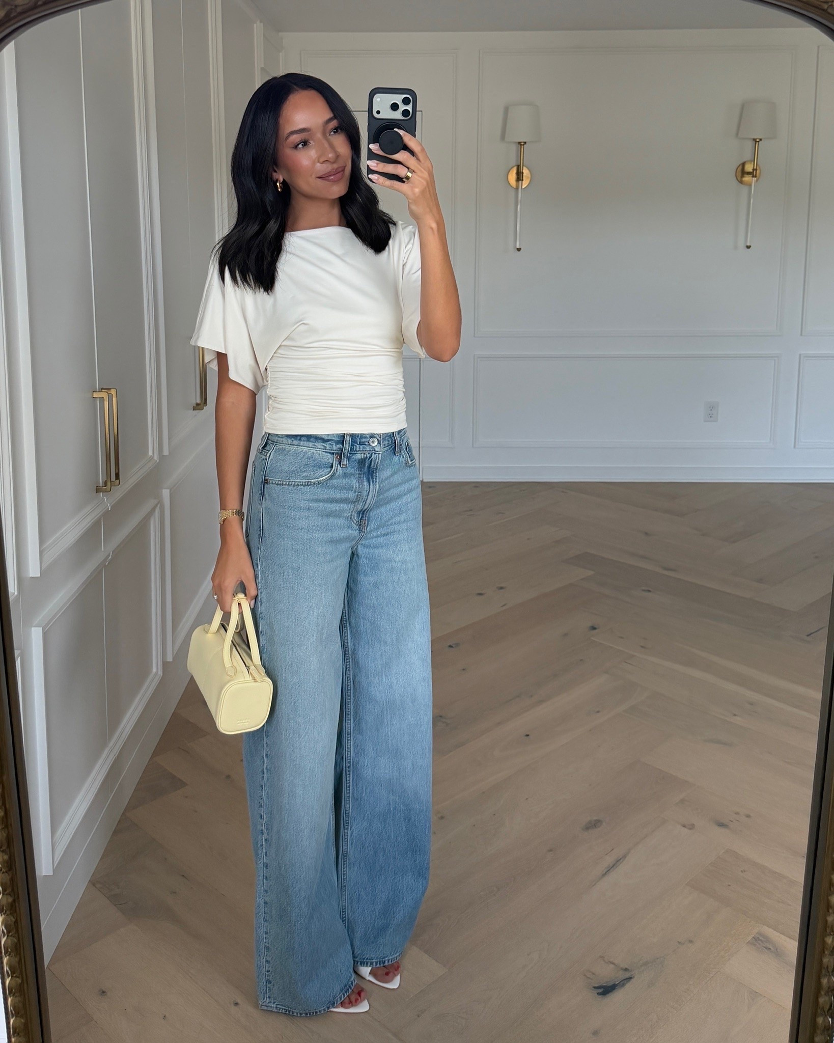 newest obsession: drapey wide leg jeans!! these look designer but they’re a fraction of the price! I’m wearing a 27 X long to wear with heels and I’m 5’8” 🤍 @abercrombie #abercrombiepartner

#LTKSeasonal