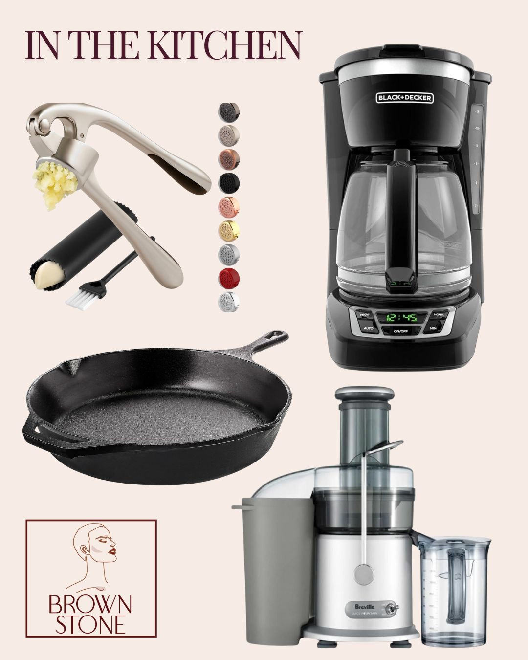 Set yourself up for success in the kitchen. 

Did you know cast iron cookware is safer than most nonstick cookware?

Over the last decade, a good juicer has been a staple in my kitchen. My girls love to make strawberry lemonade. 

I switched out my Keurig for a small coffee pot. I missed the flavor of a whole pot. And last but certainly not least, a garlic press! 

 #LTKHome #LTKFindsUnder100 #LTKFamily