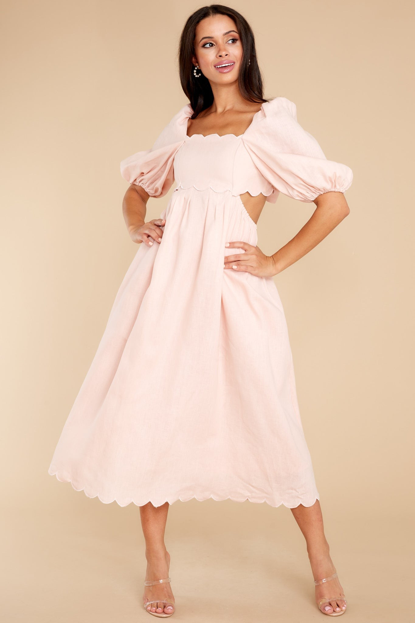 Endless Romance Blush Midi Dress | Red Dress 