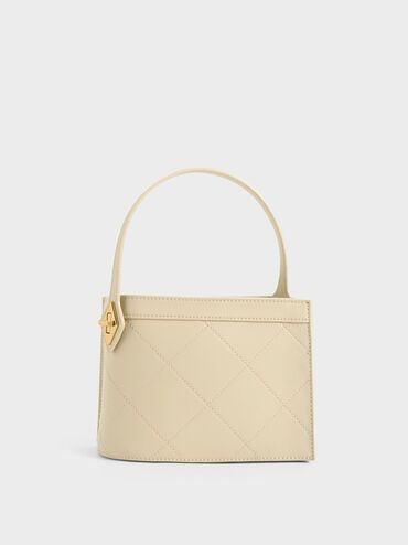 Metallic Accent Quilted Bag
 - Butter | Charles & Keith US