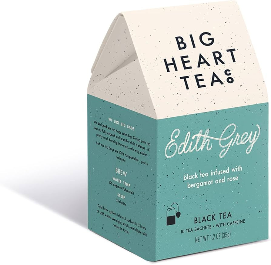 Big Heart Tea Co. Tea Bags - Edith Grey - Direct Trade Malawi Caffeinated Black Tea in Zero Plast... | Amazon (US)