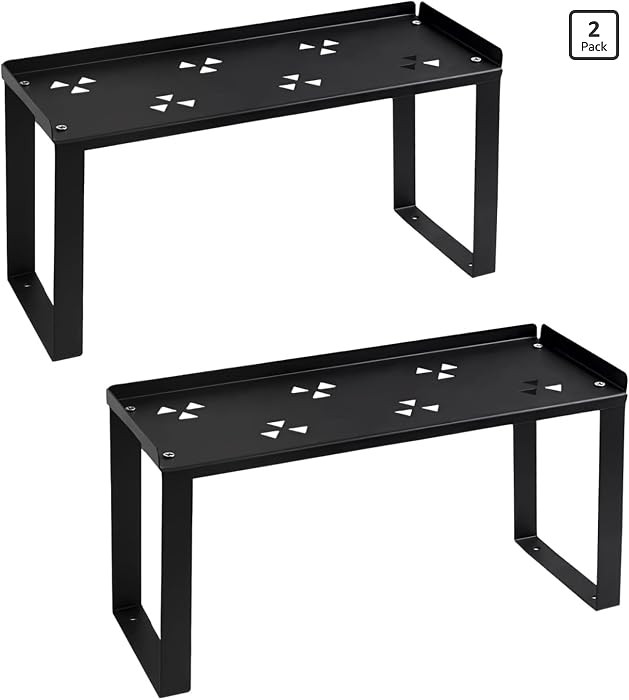2 Pack Metal Storage Shelves Countertop Organizers, Shelf Risers, Stackable,Spice Rack | Amazon (US)