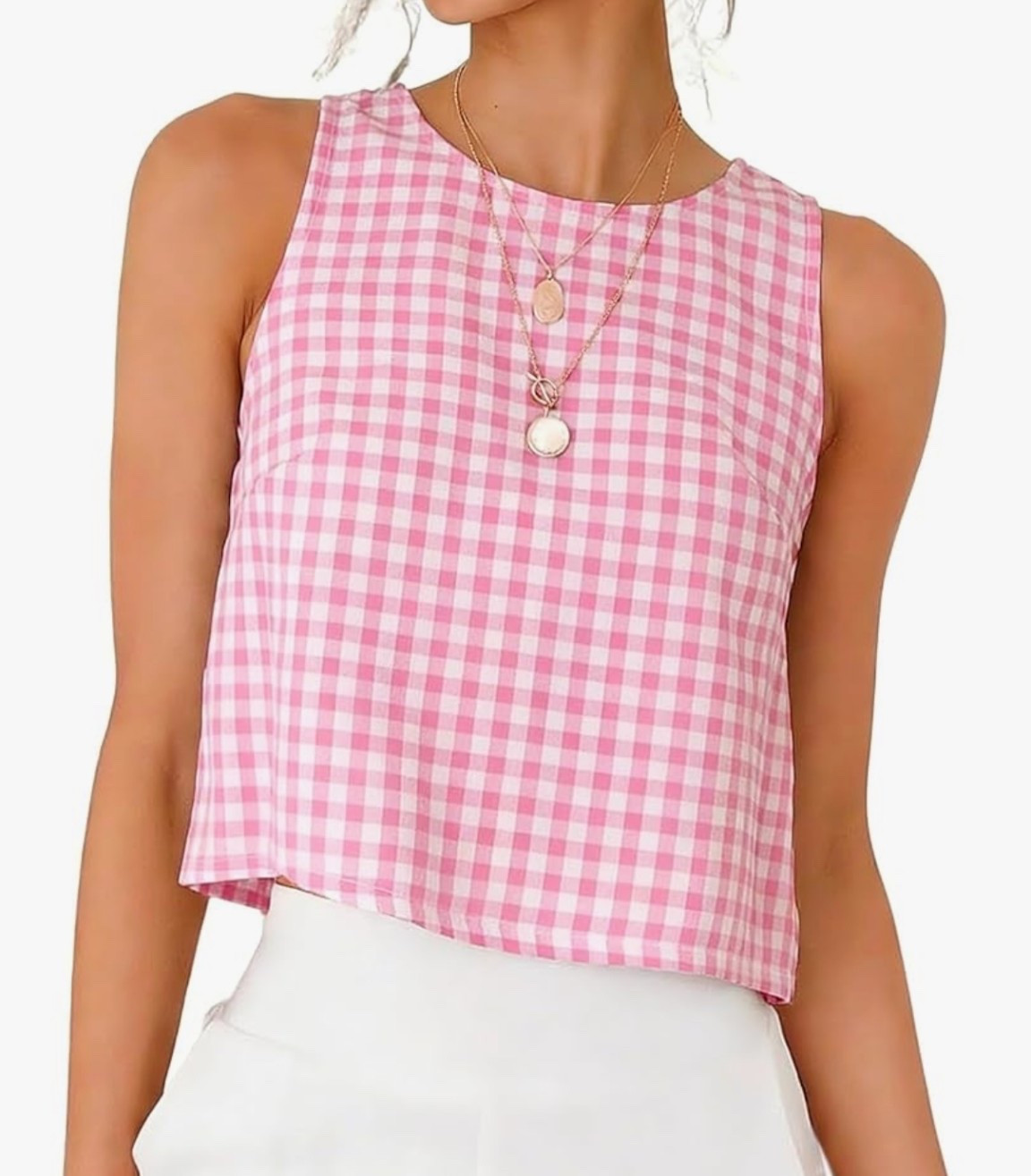Women’s cropped gingham, pink and white tank top

#LTKSeasonal #LTKootd #LTKSaleAlert