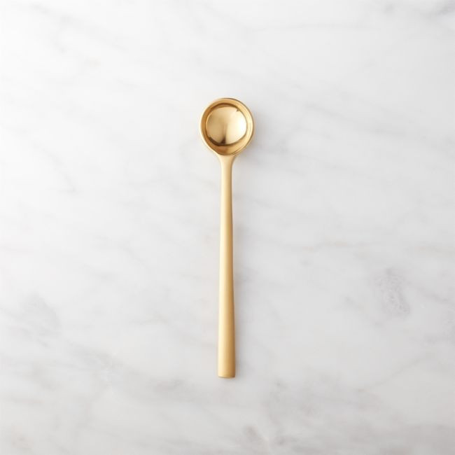 Mini Gold Stainless Steel Spoon | CB2