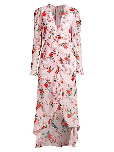 Sau Lee Ciara Floral High-Low Midi-Dress | Saks Fifth Avenue